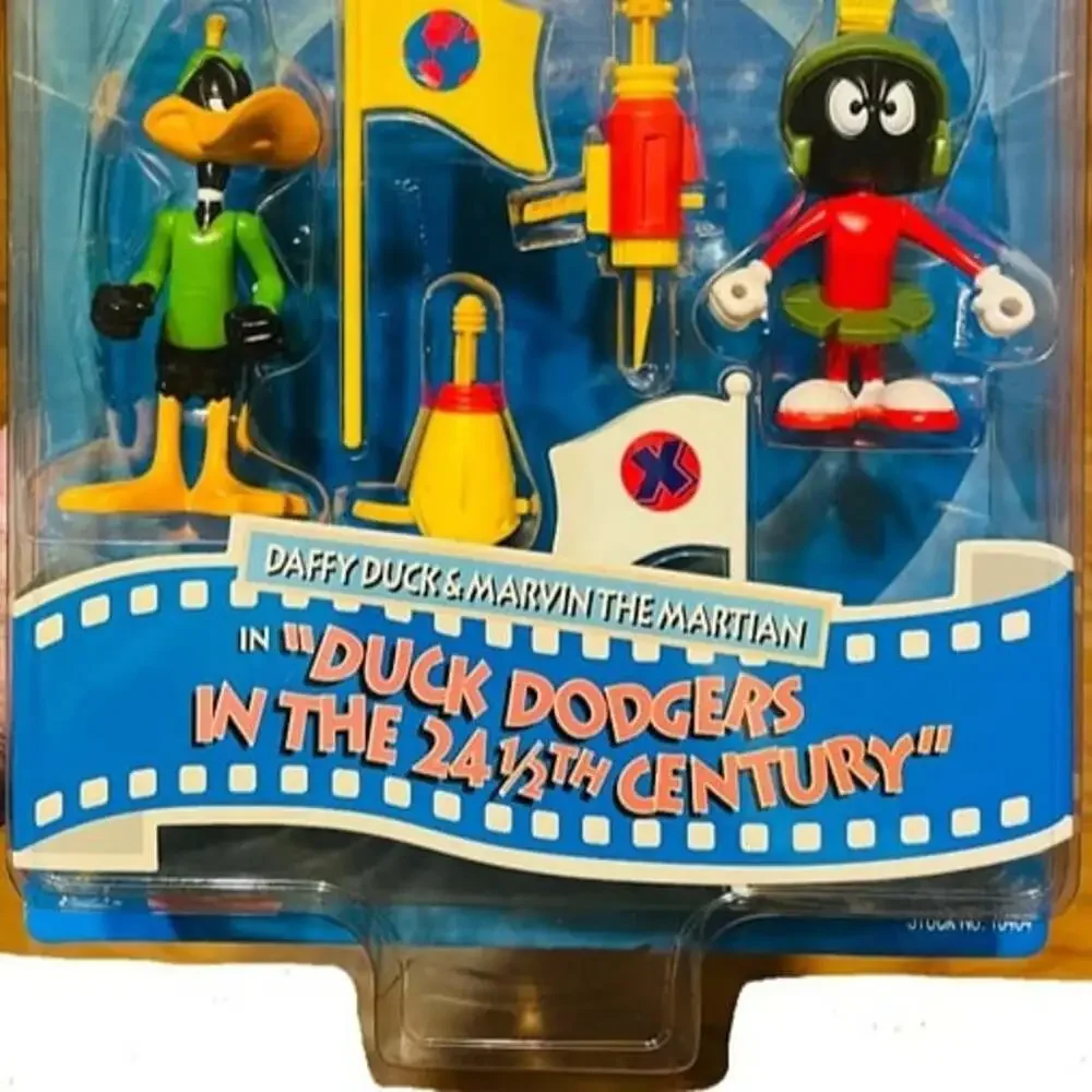 Daffy Duck Marvin the Martian 2 Pack Figures Sealed Clear Bubble Corner Crease